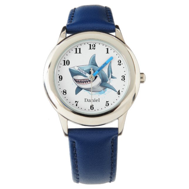 Cooler Jungen Hai geben den Namen Armbanduhr (Vorderseite)