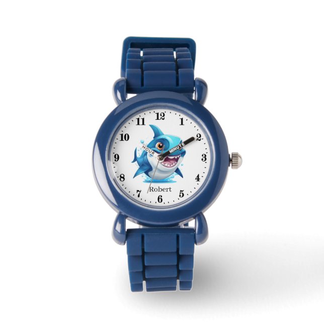 Cooler Jungen Hai geben den Namen Armbanduhr (Vorderseite)