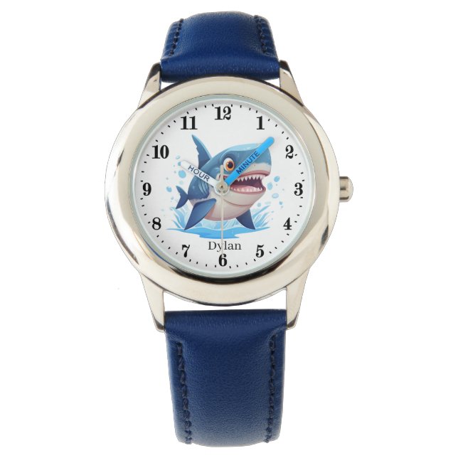 Cooler Jungen Hai geben den Namen Armbanduhr (Vorderseite)