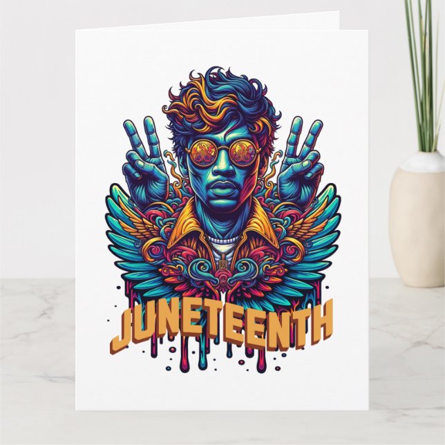 Cooler Jungsteinziger Schwarzgeschichte Monat Ange Karte (Vorderseite)