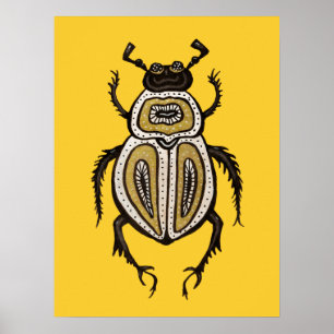 Cooler Käfer Dekorative Entomologie Kunst, Dichtun Poster