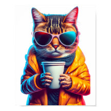 Cooler Kaffee Cat Moderne, stilvoll