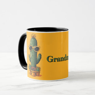 Cooler Kaktus mit Sonnenbrille und Blumen Tasse