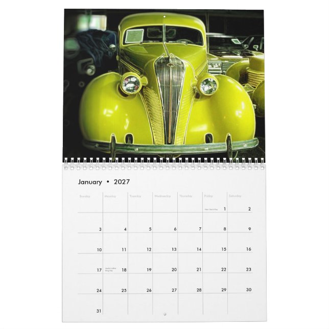Cooler Kalender der Auto-2015 (Jan 2027)