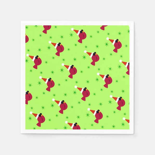 Cooler Kardinal Weihnachts Partys Cocktail Napkins Serviette (Vorderseite)