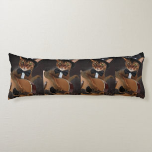 Cooler Katzen-Gitarrist – Minimales elegantes Desi Seitenschläferkissen