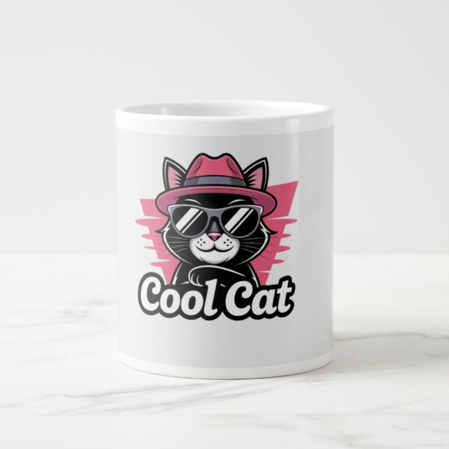 Cooler Katzenselbstbewusstsein Jumbo-Tasse (Vorderseite)