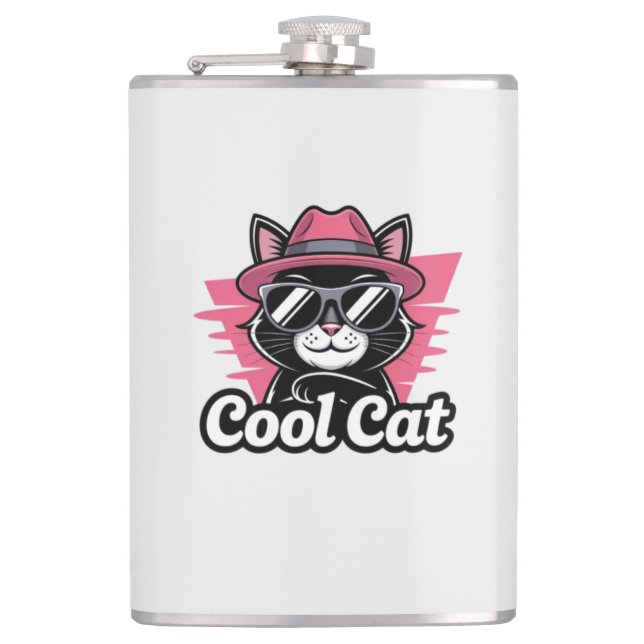 Cooler Katzenswagger Flachmann (Vorderseite)