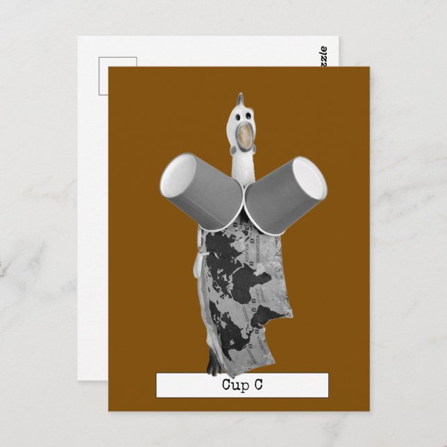 Cooler Kautschukhähnchen-Kaffee Postkarte (Vorne/Hinten)