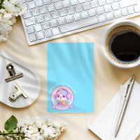 Cooler Kawaii Gamer Girl Dog in Baby Blue