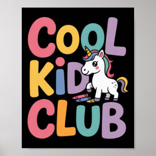 Cooler Kinderclub Einhorn Zurück in die Schule Cra Poster