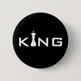 Cooler King Typografie-Schachspieler Button