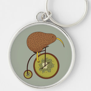 Cooler Kiwi-Vogel auf Kiwi-Frucht-Design Schlüsselanhänger