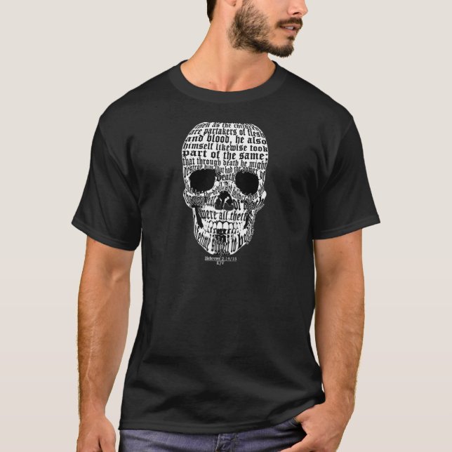 Cooler Kjv Bible Scripting Skull für König James R T-Shirt (Vorderseite)