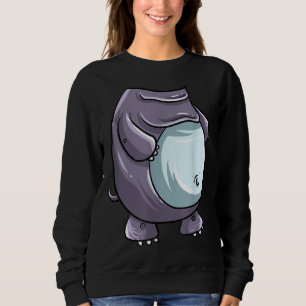 Cooler Kopf-loser Nilpferd Halloween-Kostüm Lustig Sweatshirt