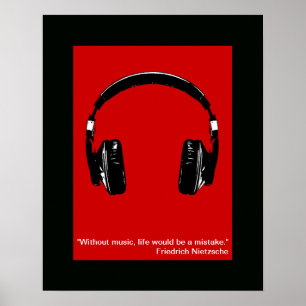 cooler Kopfhörerdruck für die Wand Poster