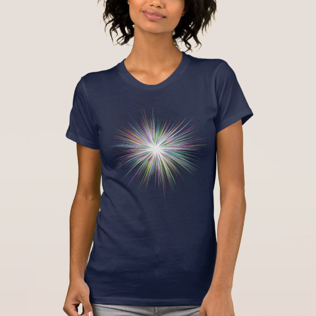 Cooler kosmischer Star Burst T-Shirt (Vorderseite)