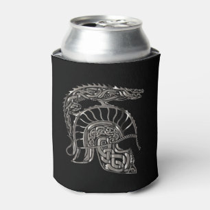 Cooler Krieger Metallic-Drachen-Helm Dosenkühler