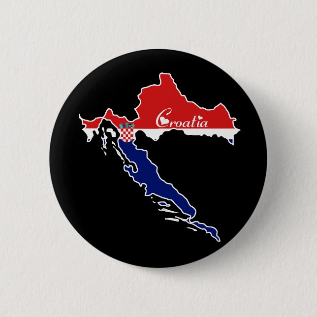 Cooler Kroatien-Knopf Button (Vorderseite)