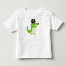 Cooler Krokodil mit Sonnenbrille und Blatt-Bucket-