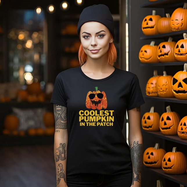 Cooler Kürbis im PatchHalloween T-Shirt (Von Creator hochgeladen)