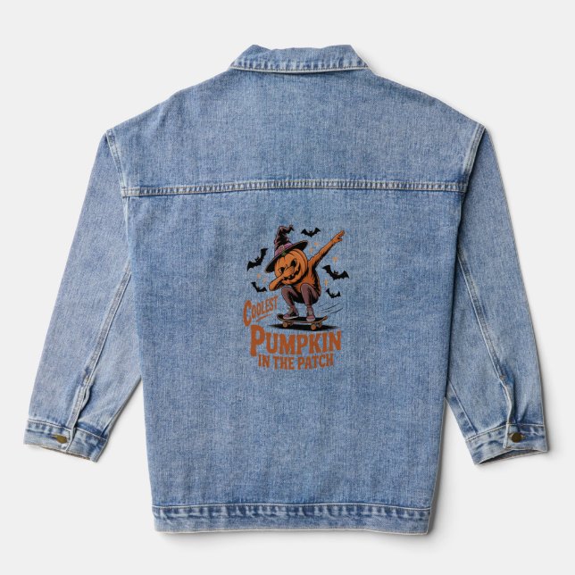 Cooler Kürbis Jeansjacke (Rückseite)