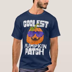 Cooler Kürbispflaster-Kürbislaterne Halloween T-Shirt