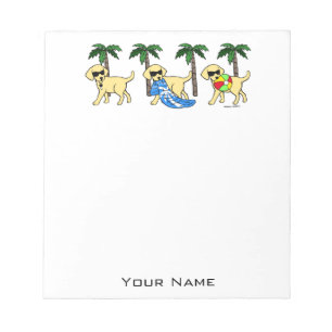 Cooler Labradors Beach Party Cartoon Notizblock
