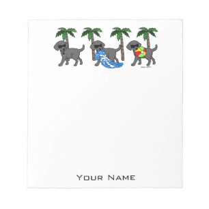 Cooler Labradors Strand-Party-Cartoon Notizblock