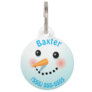 Cooler lächelnder Snowman mit Karotten-Nase Haustiermarke