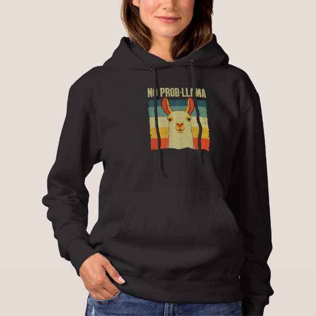 Cooler Lama für Männer Frauen No Prob Llama Alpaca Hoodie (Vorderseite)