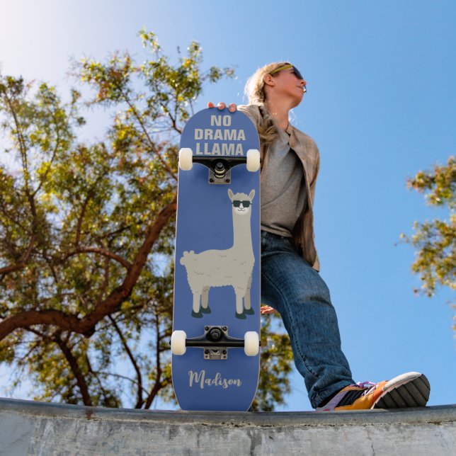 Cooler Lama individuelle Name & Farbe Skateboard (Außenbereich 1)