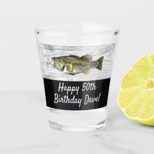 Cooler Largemouth Bass Fischen 50. Geburtstag Schnapsglas