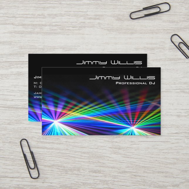 Cooler Laser Light Club - DJ Business Card Visitenkarte (Vorderseite/Rückseite Beispiel)