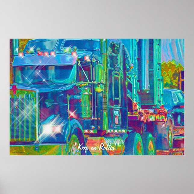 Cooler Lastwagenfrachtführer Art Poster (Vorne)