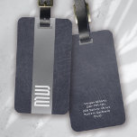 Cooler Ledermetallstreifen fett Monogramm Gepäckanhänger<br><div class="desc">Personalisieren Sie mit Ihren eigenen Daten für ein einzigartiges Monogramm-Design</div>