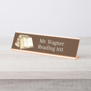 cooler Lehrer: Namenbücher hinzufügen Schreibtischnamensplakette