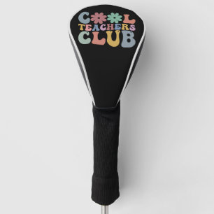Cooler Lehrerclub Retro Groovy Zurück zur Schule  Golf Headcover