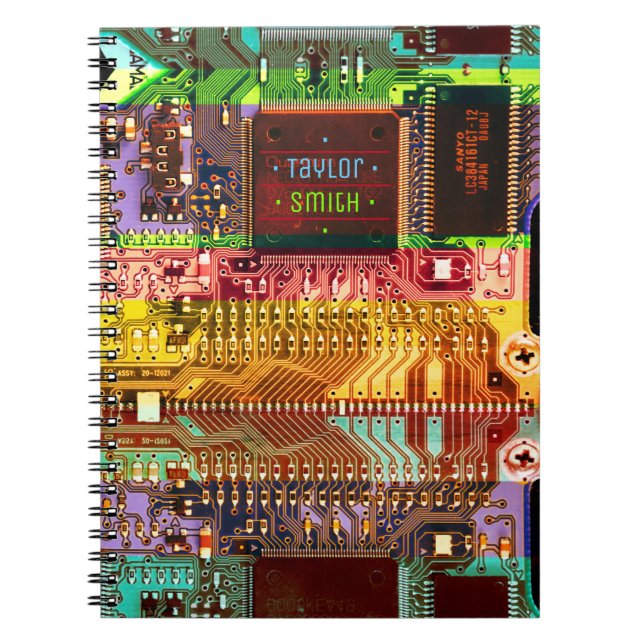 Cooler Leiterplatten Elektronischer Computercomput Notizblock (Vorderseite)