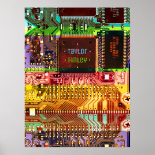 Cooler Leiterplatten Elektronischer Computercomput Poster