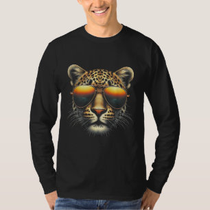 Cooler Leopard mit Sonnenbrille Stylischer Leopard T-Shirt