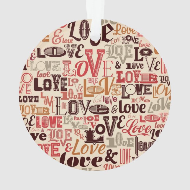 Cooler Liebe-Text-Entwurf Ornament (Rückseite)