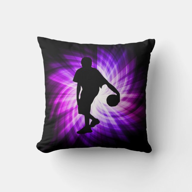 Cooler lila Basketball Kissen (Vorderseite)