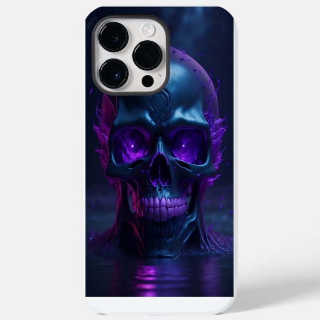 Cooler lila Feuerschädel Case-Mate iPhone 14 Pro Max Hülle (Rückseite)