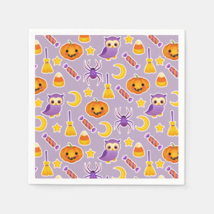 Cooler lila Muster-Entwurf Halloweens Serviette