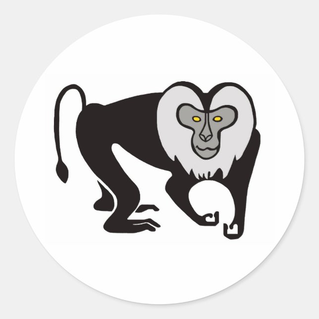 Cooler Lion-schwänzender MACAQUE Tieraktivist - Na Runder Aufkleber (Vorderseite)