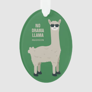 Cooler Llama-individuelle Name und Farbgestaltung Ornament