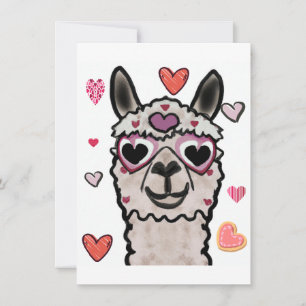Cooler Llama mit Herzbrille Dankeskarte