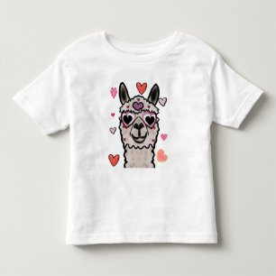 Cooler Llama mit Herzbrille Kleinkind T-shirt