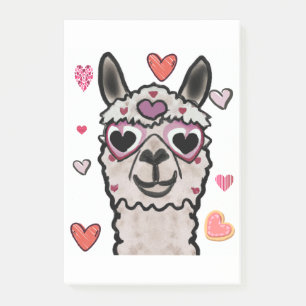 Cooler Llama mit Herzbrille Post-it Klebezettel